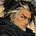 Danzo, an older ninja master with white-streaked hair and a short white beard